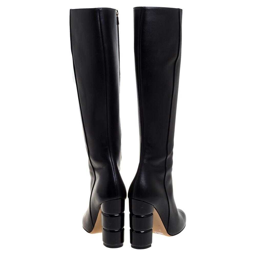 Product Details Black Leather Knee Boots - image 5