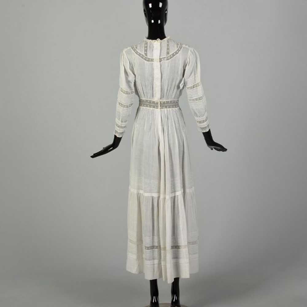 XXS 1890s Victorian Dress Pigeon Bust Cotton Lawn - image 3