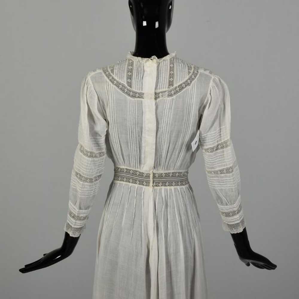 XXS 1890s Victorian Dress Pigeon Bust Cotton Lawn - image 7