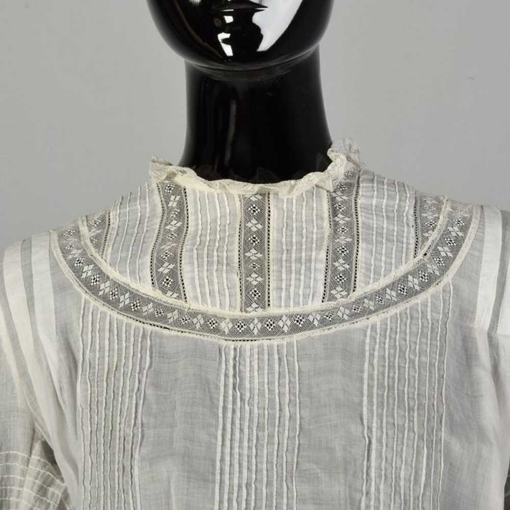 XXS 1890s Victorian Dress Pigeon Bust Cotton Lawn - image 8