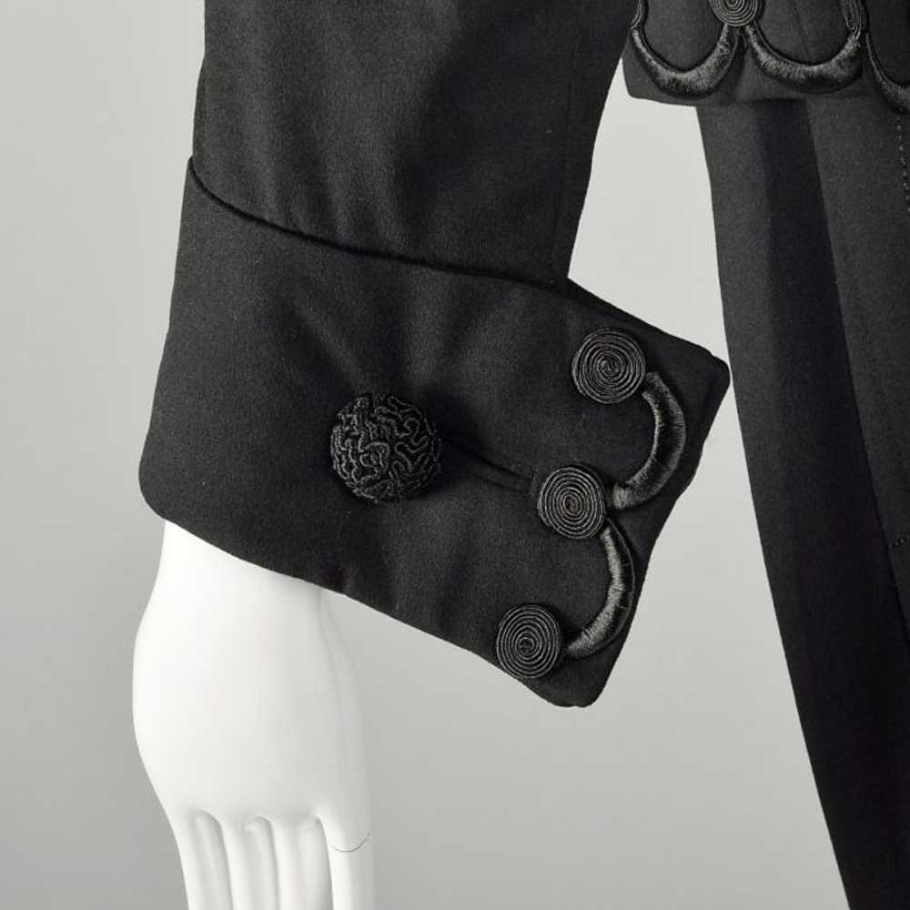 1910s Edwardian Walking Suit Black Wool Cotton Th… - image 12