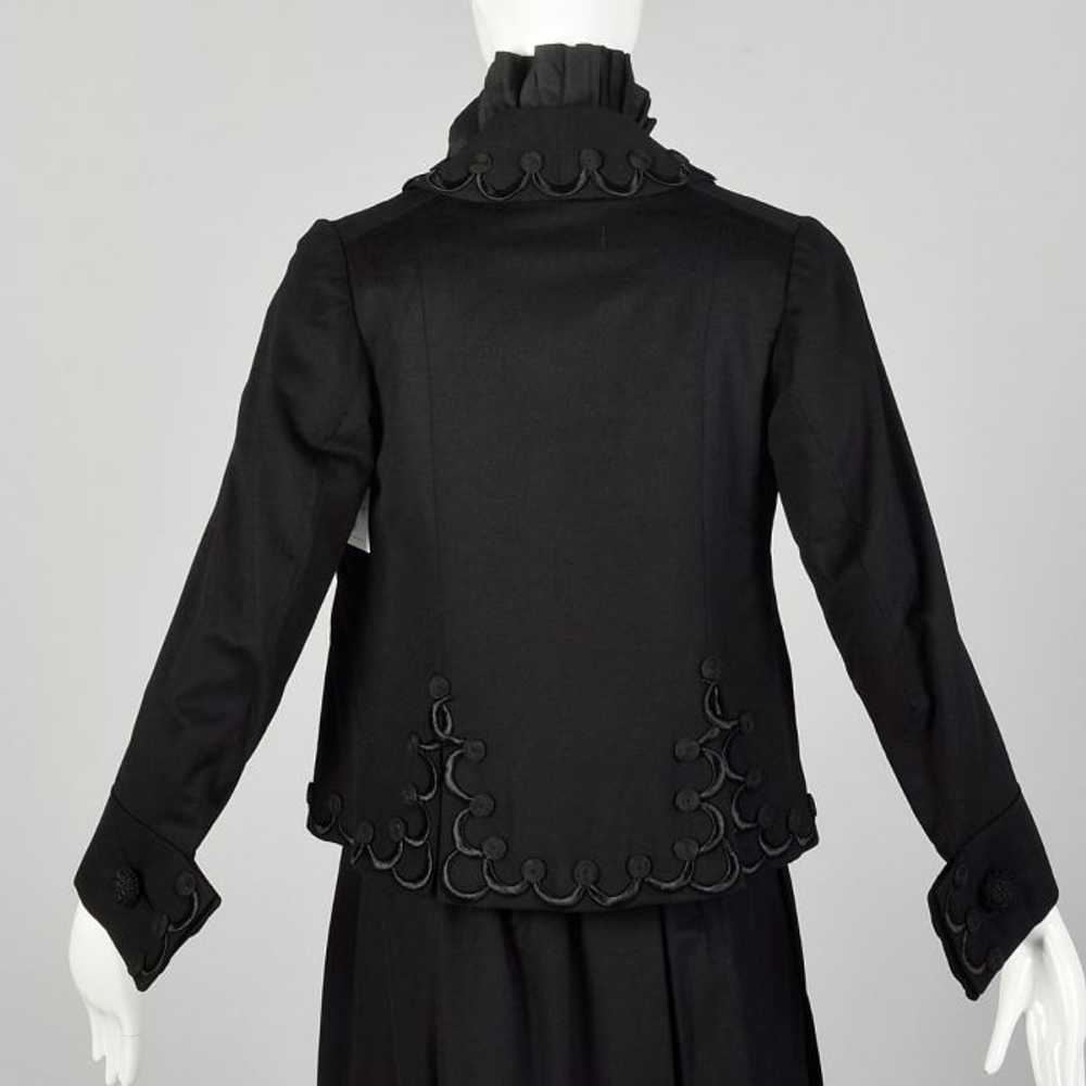 1910s Edwardian Walking Suit Black Wool Cotton Th… - image 5