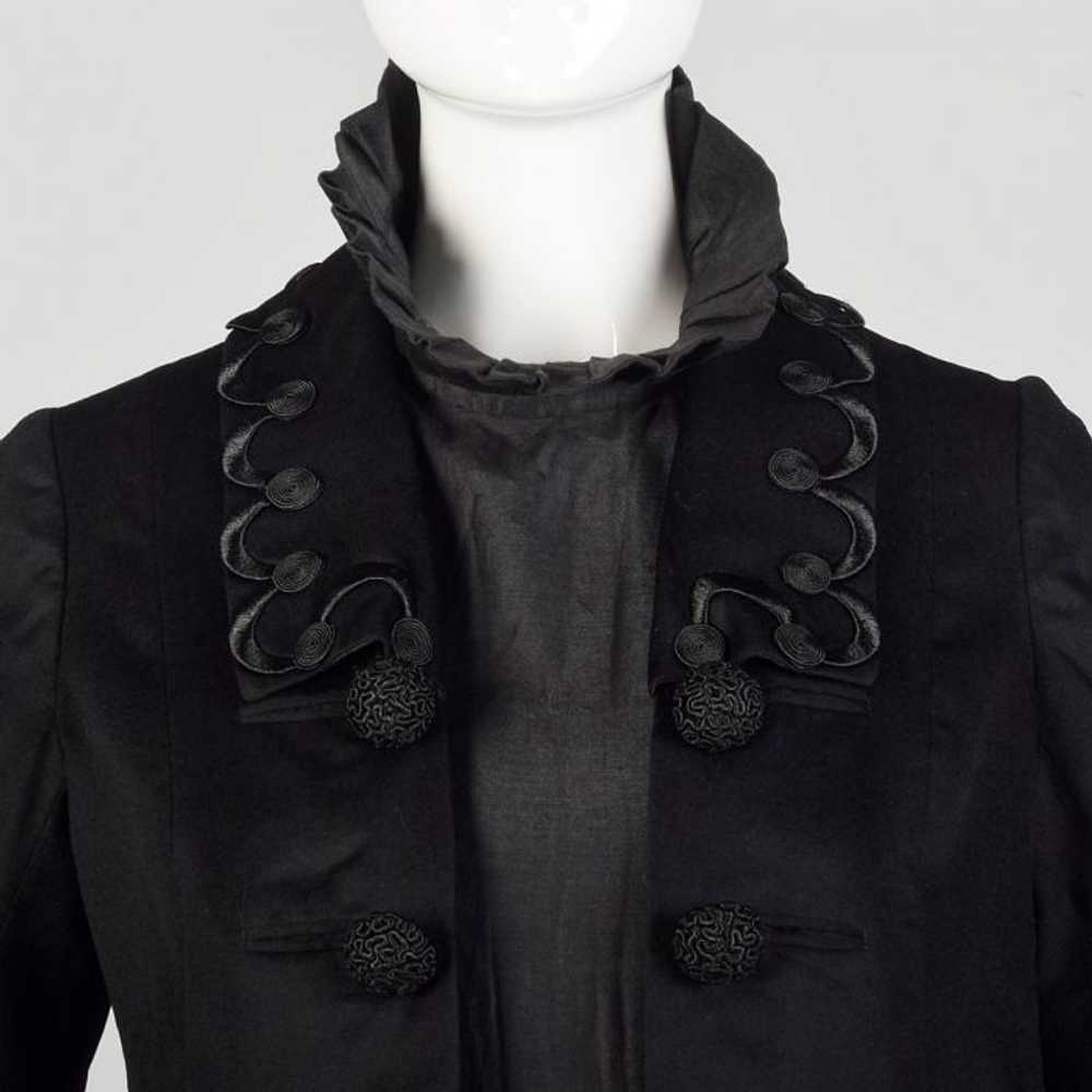 1910s Edwardian Walking Suit Black Wool Cotton Th… - image 7