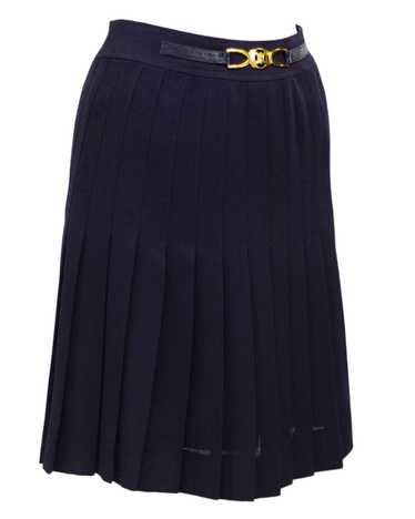 Celine Navy Pleated Skirt