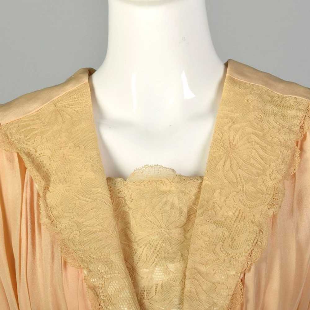 XS 1910s Dress Pink Silk Edwardian Lace Short Sle… - image 7