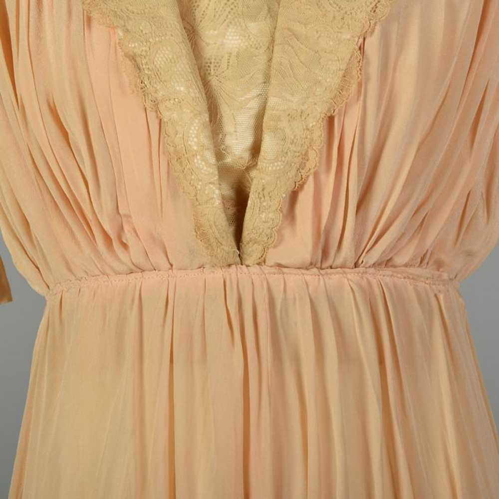 XS 1910s Dress Pink Silk Edwardian Lace Short Sle… - image 8