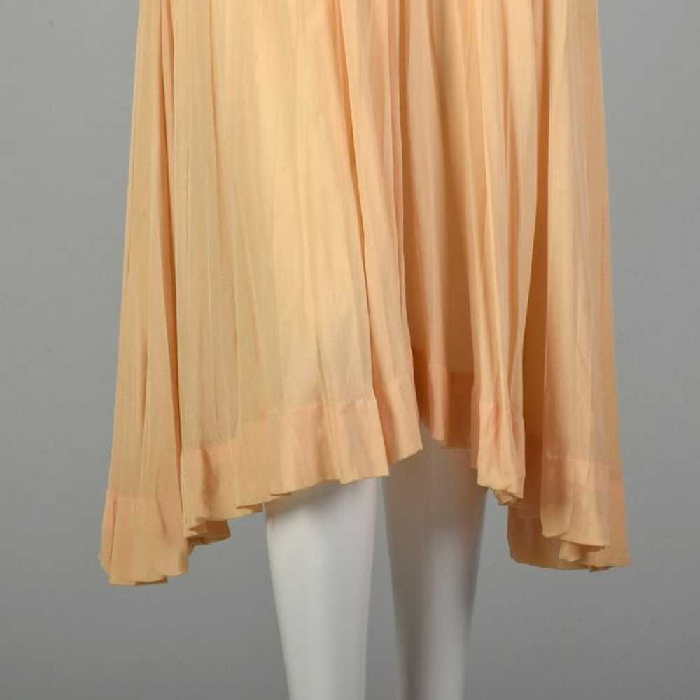 XS 1910s Dress Pink Silk Edwardian Lace Short Sle… - image 9