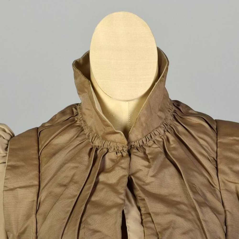 XXS 1800s Victorian Bodice Cotton Jacket Two Tone… - image 4
