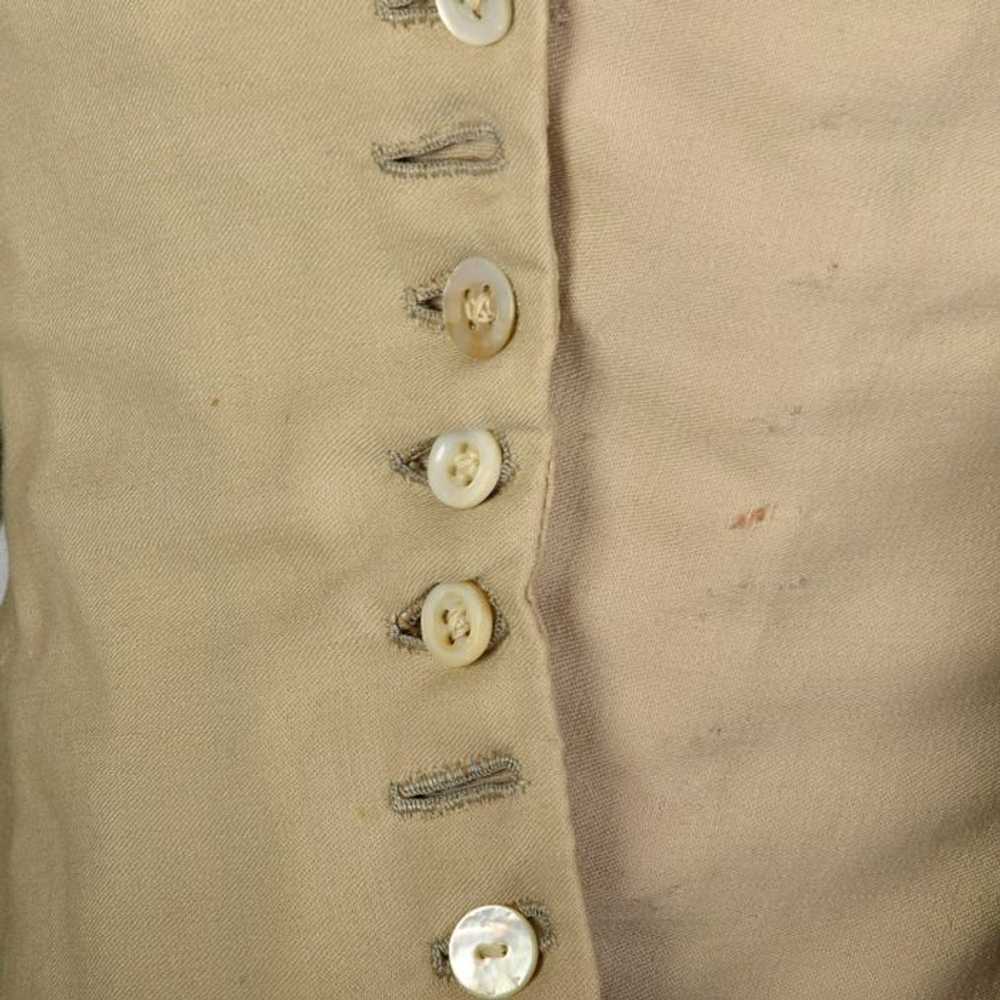 XXS 1800s Victorian Bodice Cotton Jacket Two Tone… - image 8