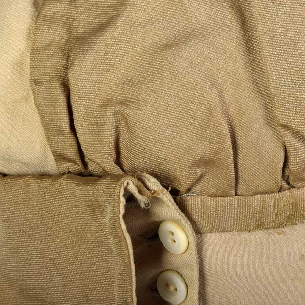 XXS 1800s Victorian Bodice Cotton Jacket Two Tone… - image 9