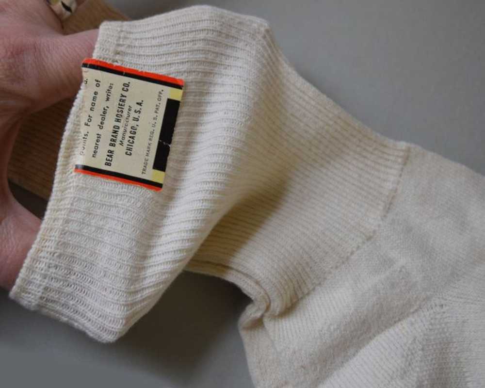 White Athletic Vintage 50s Mens Socks by Bear Bra… - image 3