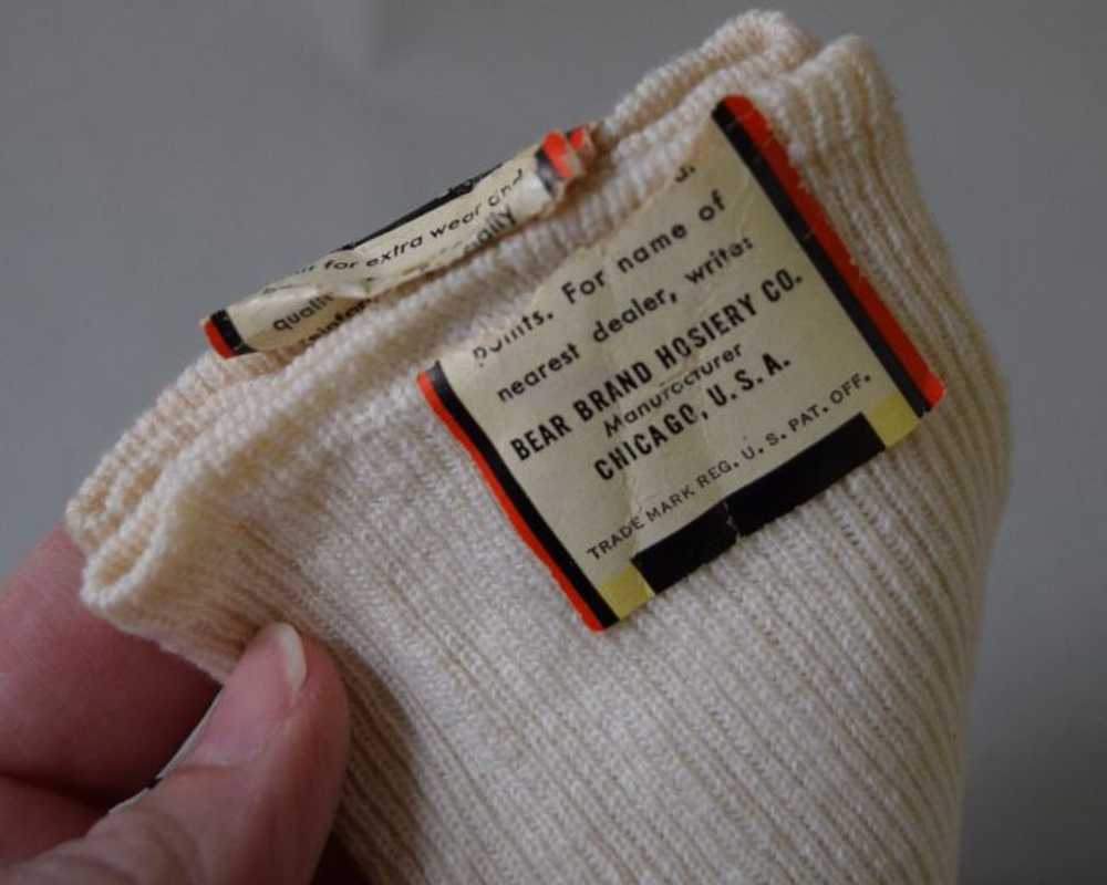 White Athletic Vintage 50s Mens Socks by Bear Bra… - image 6