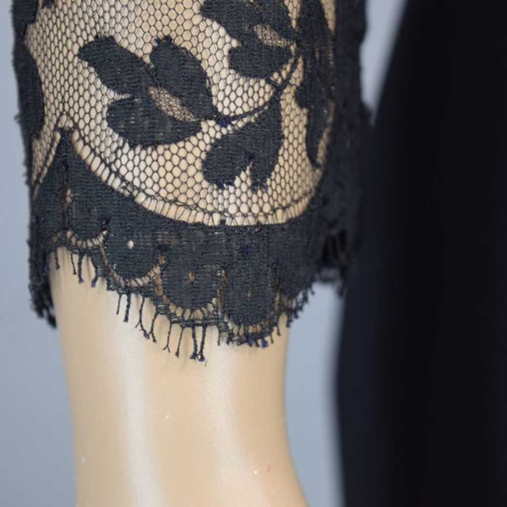 Sheer Black Lace Vintage 90s Shorts Jumpsuit M - image 11