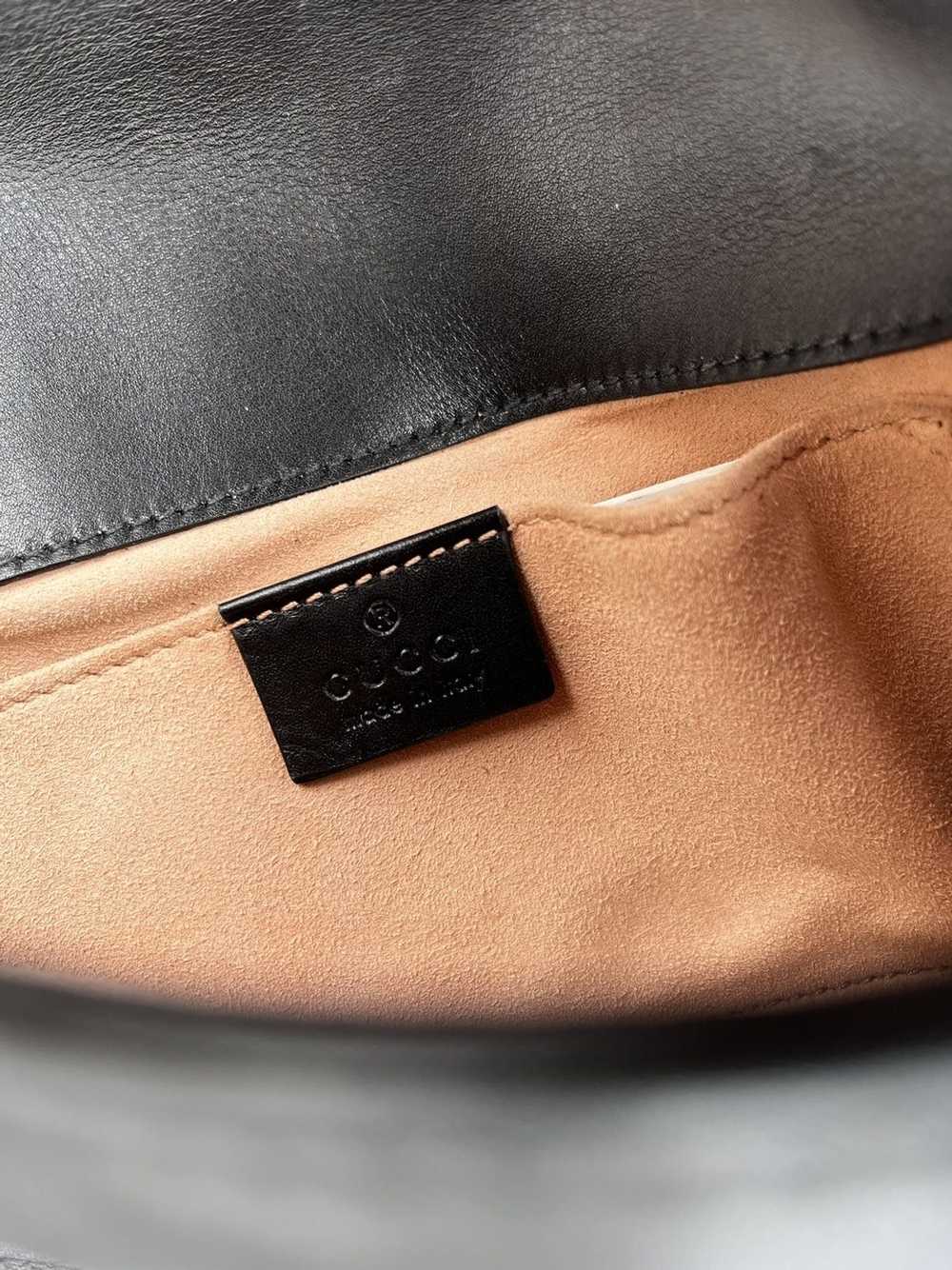 Gucci Matelassé Marmont Pearl Chain Belt Bag - image 8
