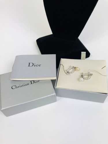 Dior Dior 2003 encrusted logo ear rings - image 1