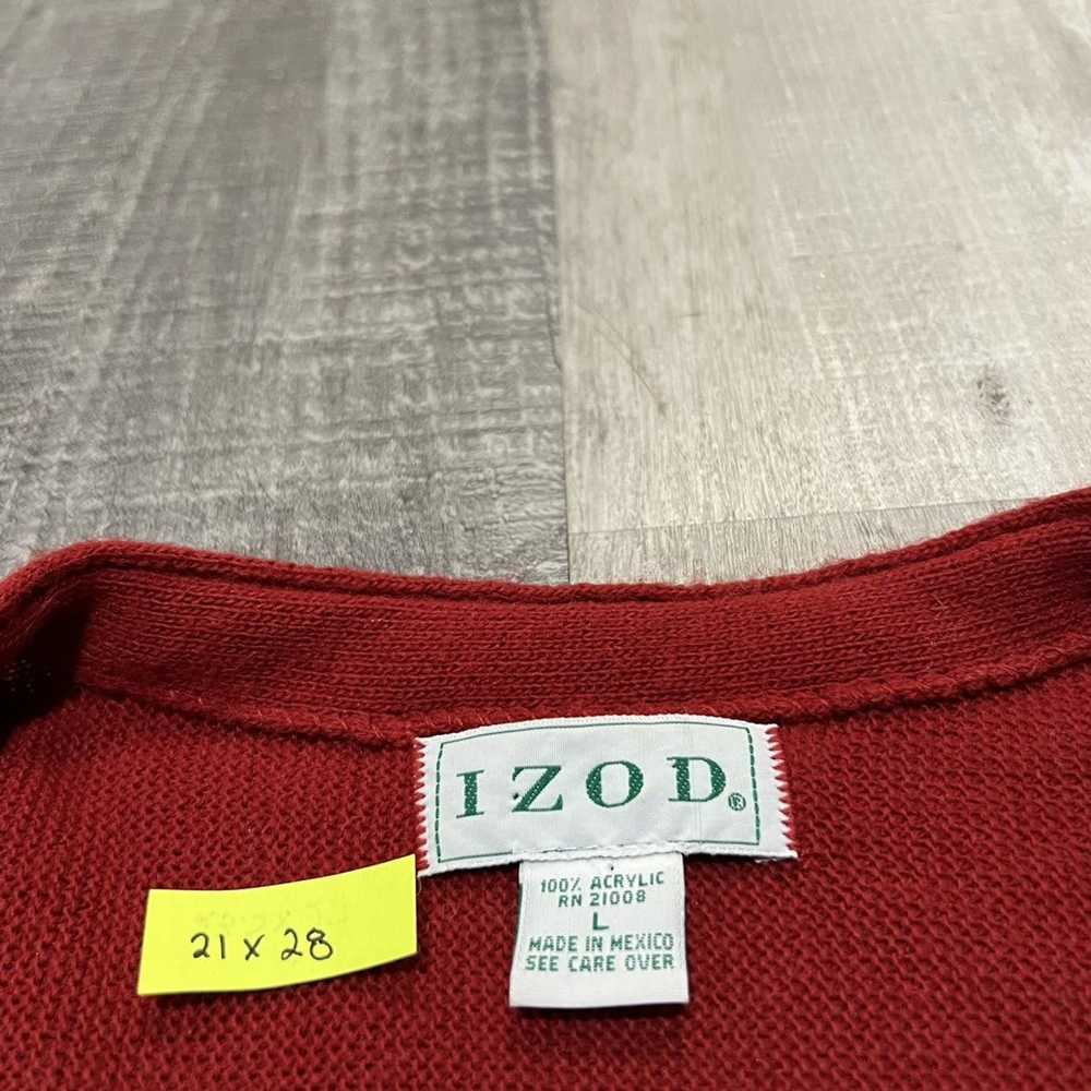 Izod × Vintage Vintage IZOD Red Knit Casual Crest… - image 4
