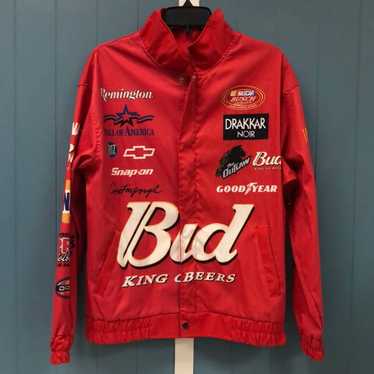 Novelty racing polyester red full zip factory up lightweight jacket size M