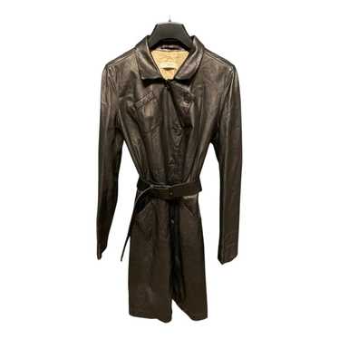 PRADA archive　leather belt coat leather-coat.jpg