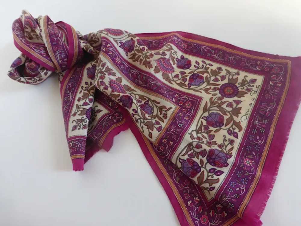 Vintage Oscar de la Renta Long Silk Scarf - image 2