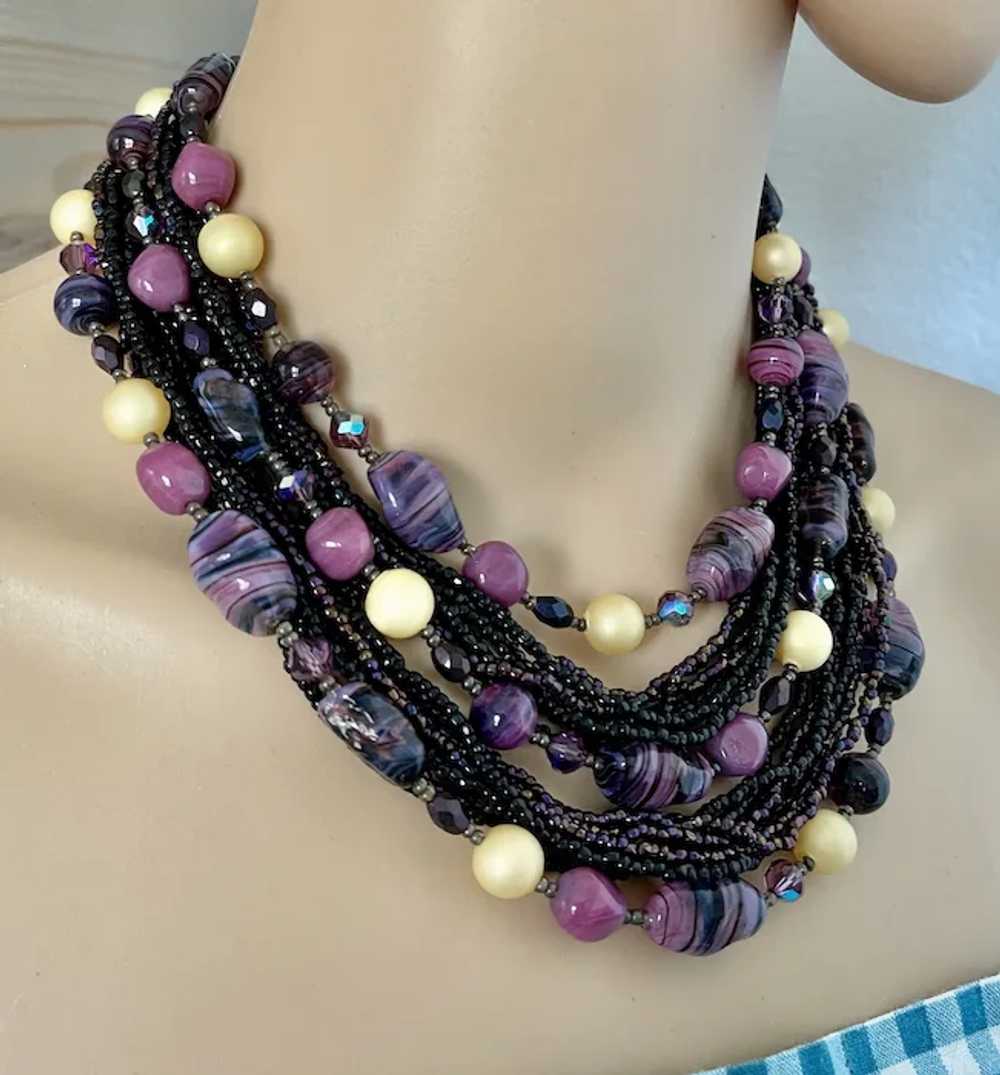 Vintage Exceptional Vendome Art Glass Beads Neckl… - image 4
