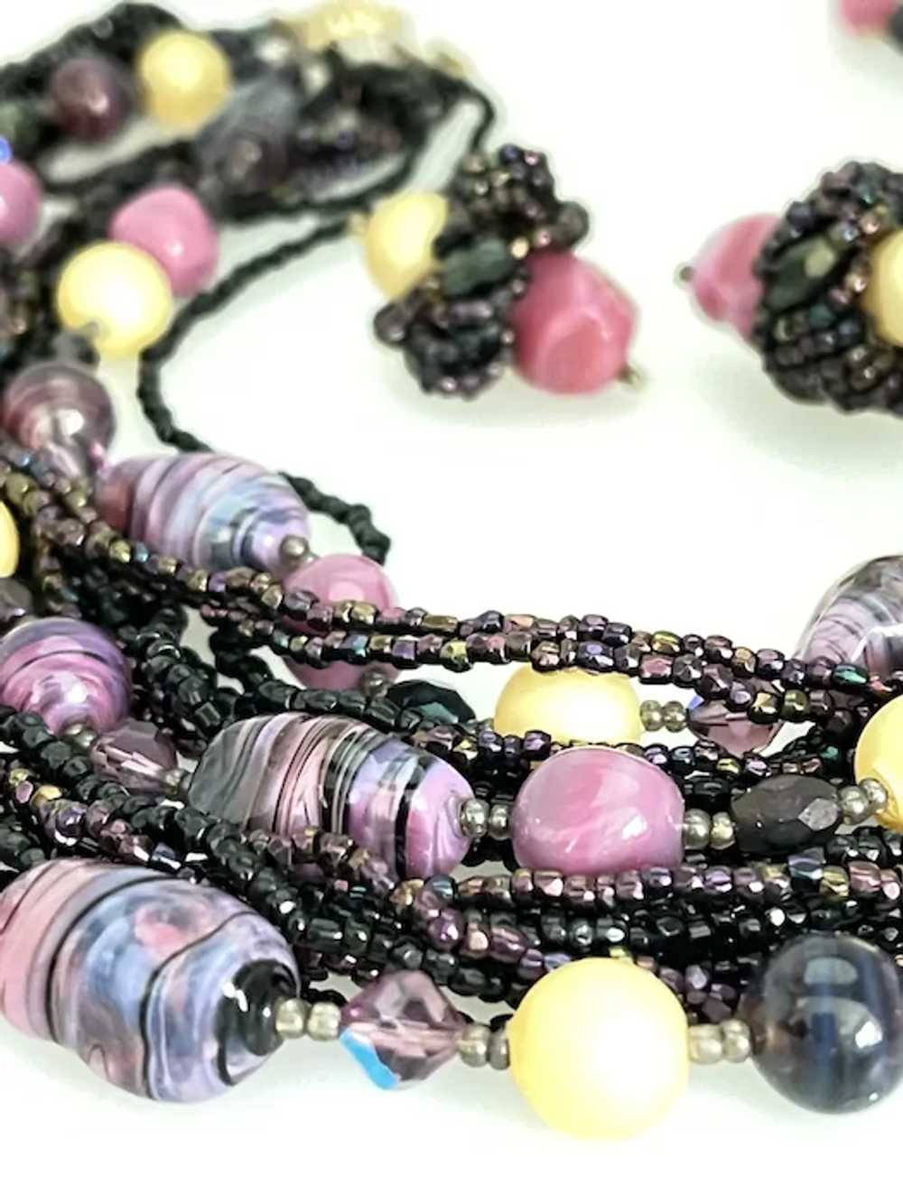 Vintage Exceptional Vendome Art Glass Beads Neckl… - image 5