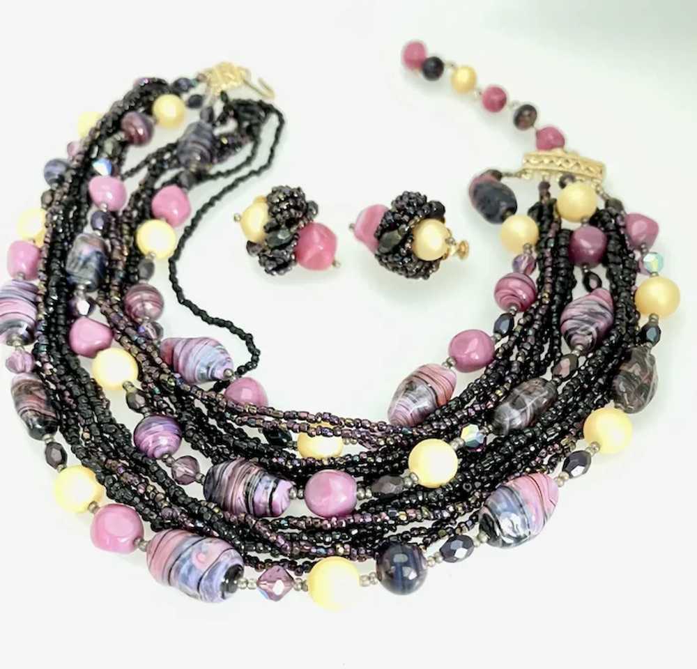 Vintage Exceptional Vendome Art Glass Beads Neckl… - image 8