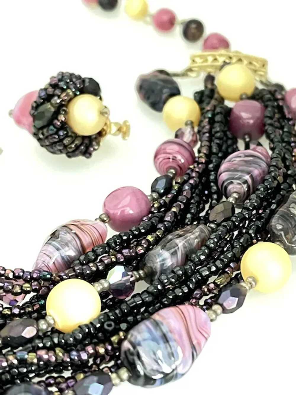 Vintage Exceptional Vendome Art Glass Beads Neckl… - image 9