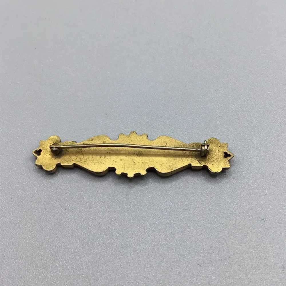 Victorian Gold Filled Bar Brooch Antique Jewelry … - image 8