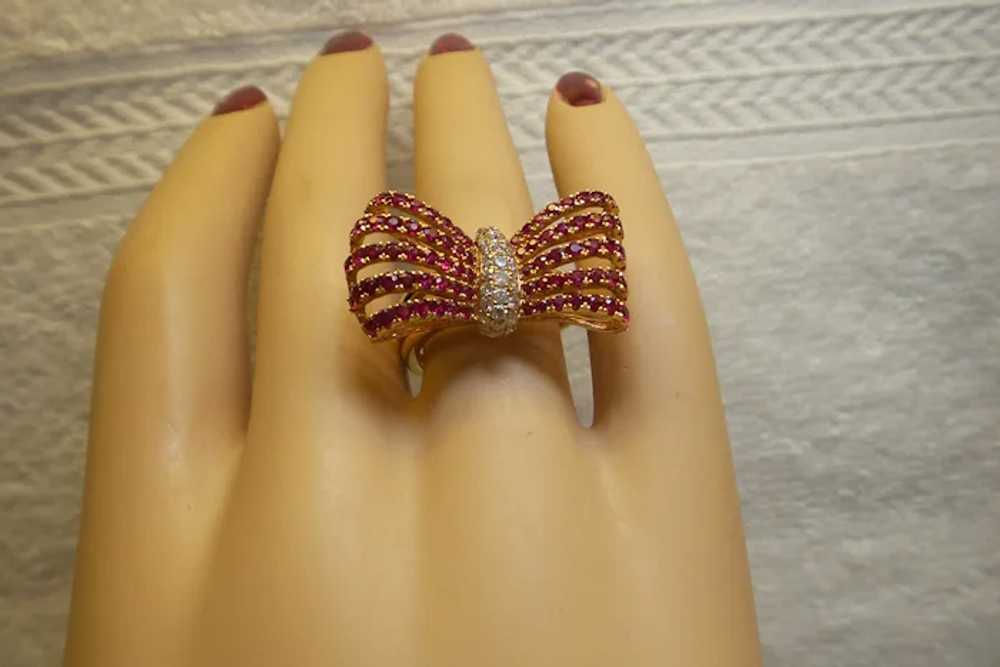 Fine Quality Retro Solid 18kt Rose Gold Bow Motif… - image 3