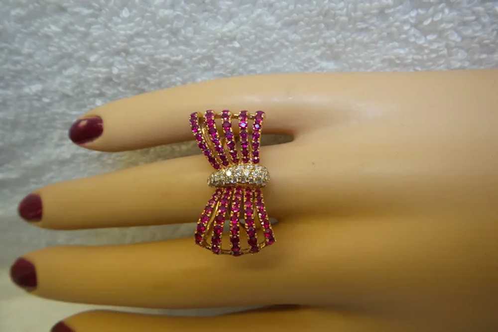 Fine Quality Retro Solid 18kt Rose Gold Bow Motif… - image 5