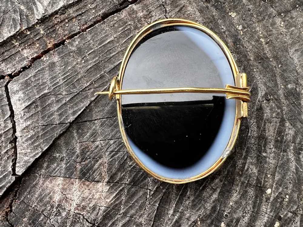 Vintage 13.47 Ct Lake Superior Agate 10K Yellow Gold Cocktail Ring