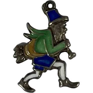 Vintage Enamel Leprechaun Charm - image 1