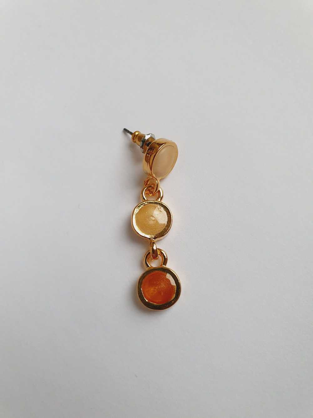 Vintage Gold Plated Drop Earrings with Copper & B… - image 4