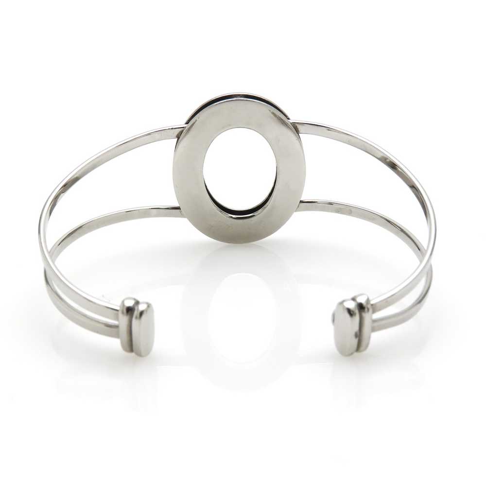 Italian Sterling Silver Geometric Cuff Bracelet - image 2