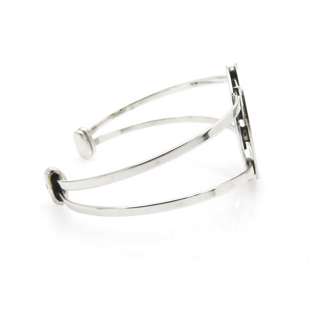 Italian Sterling Silver Geometric Cuff Bracelet - image 3