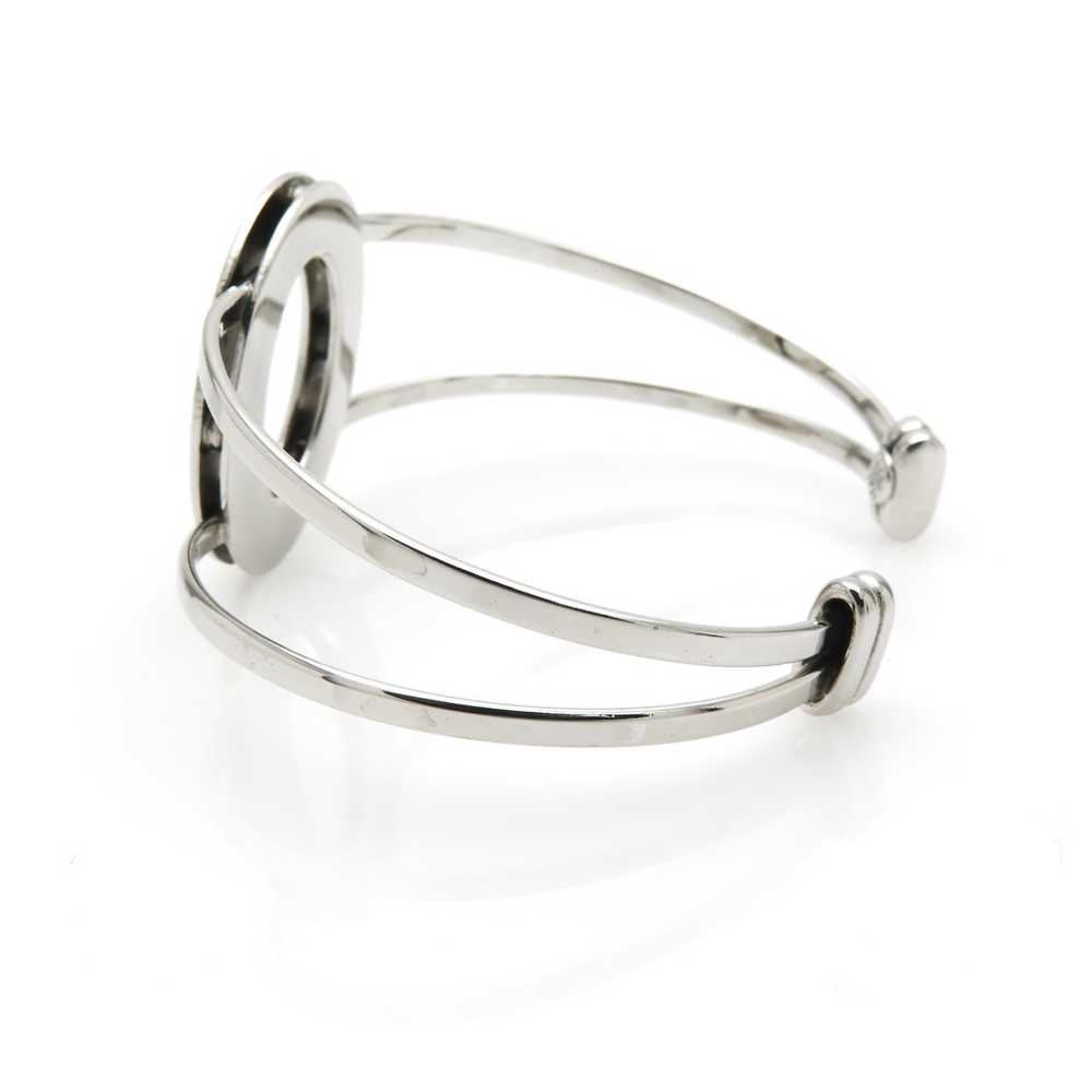 Italian Sterling Silver Geometric Cuff Bracelet - image 4