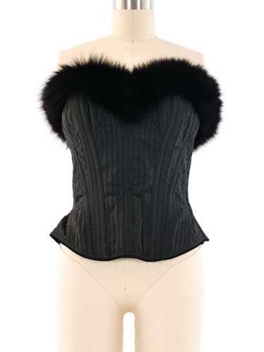 Fox Fur Trimmed Corset