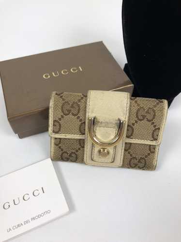 Gucci Metallic Silver GG Imprime Coated Canvas Key Case Holder Gucci