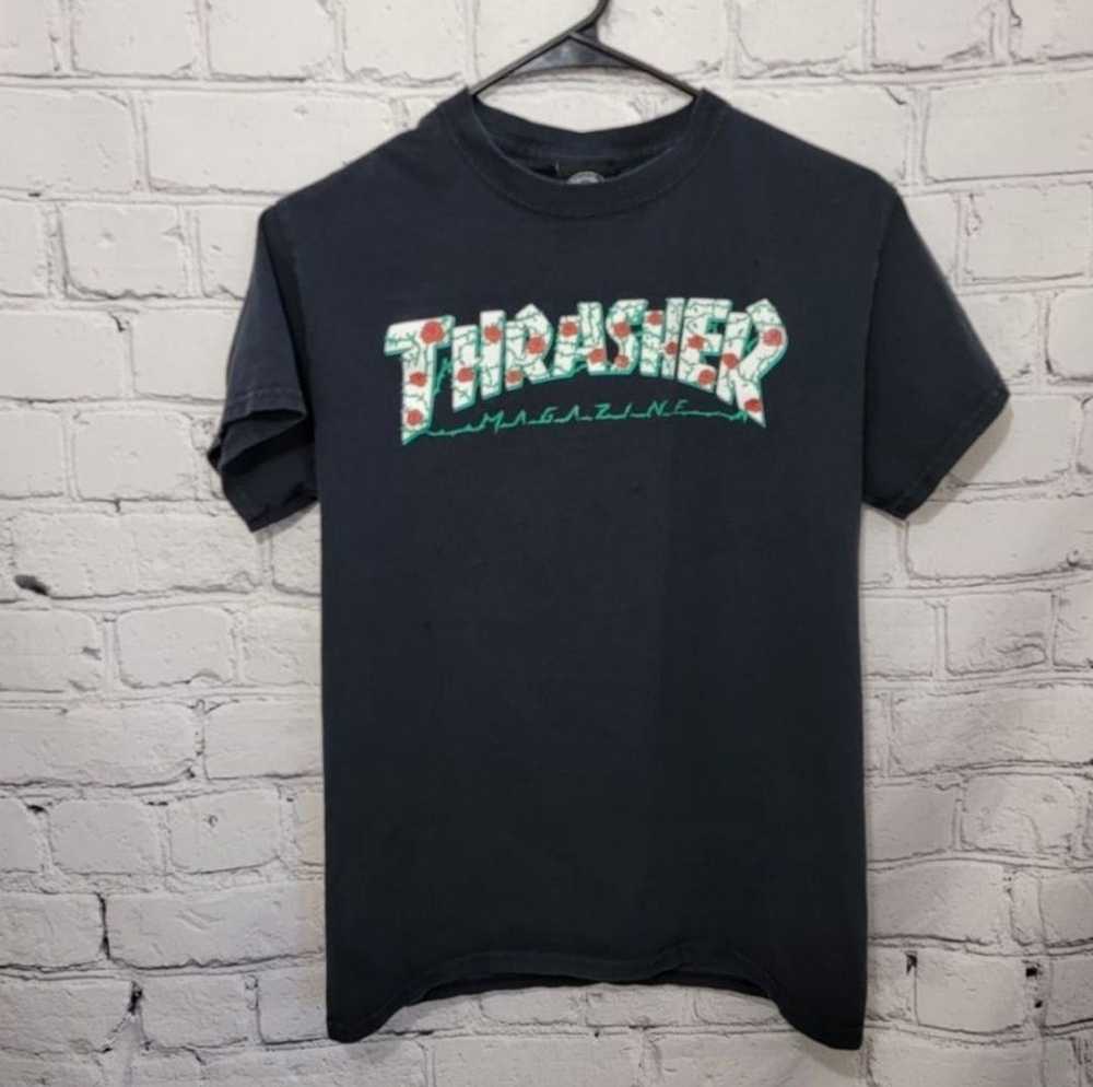 Thrasher Thrasher Small Black Short Sleeve Rose L… - image 1