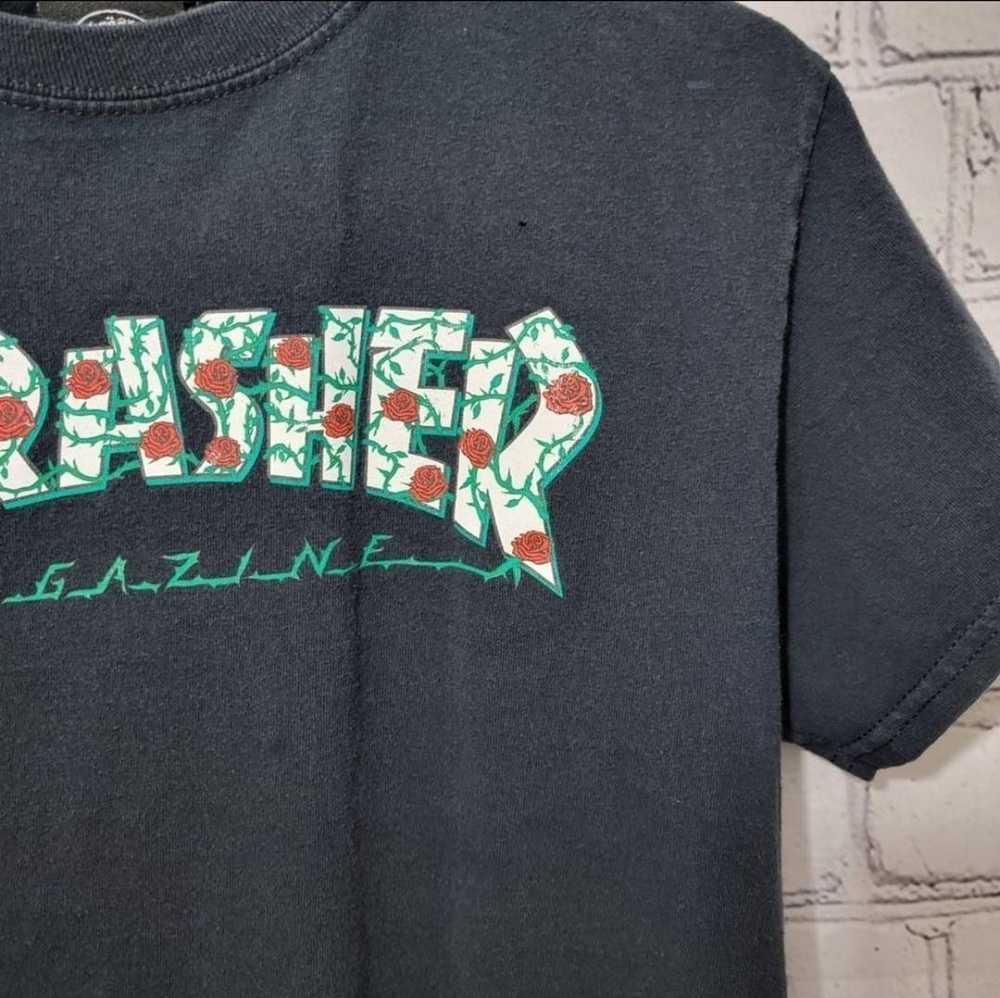 Thrasher Thrasher Small Black Short Sleeve Rose L… - image 3