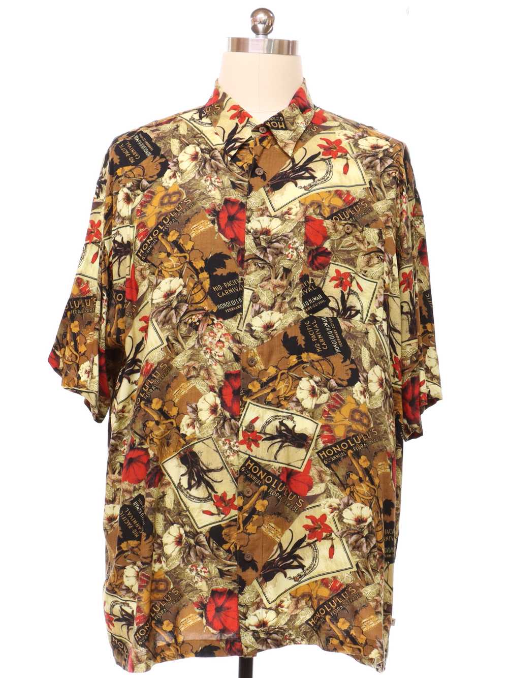 1990's Red Macaw Trading Company Mens Rayon Hawai… - image 1