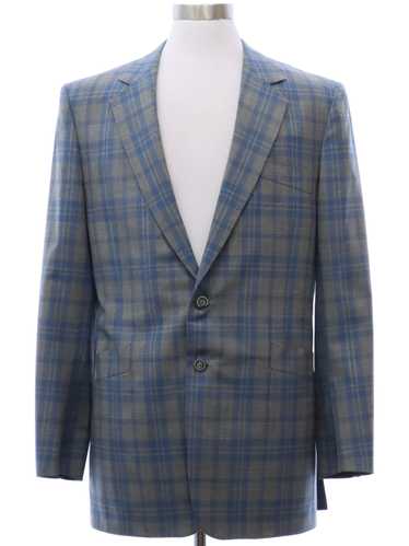 1980's Leonard Edmund Mens Plaid Wool Blend Blazer