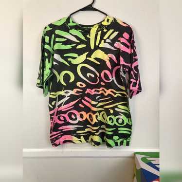 Vintage Unbranded Neon Abstract T-Shirt - image 1