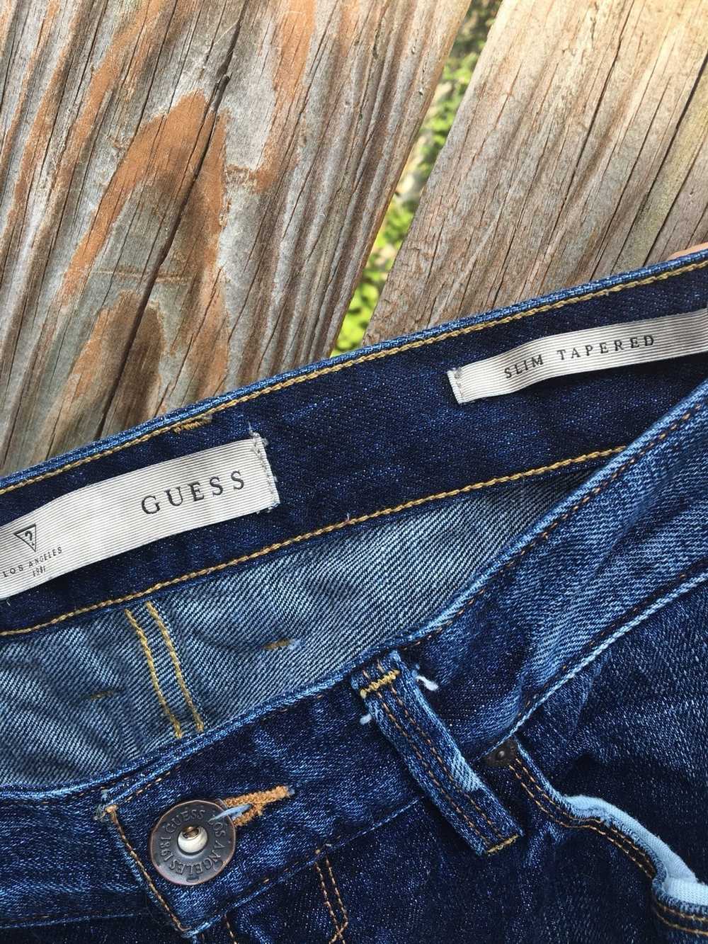 Guess Slim Tapered Raw Denim Jeans - image 6
