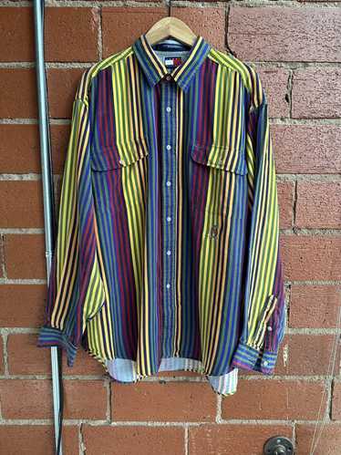 Vintage button up tommy hilfiger striped - Gem