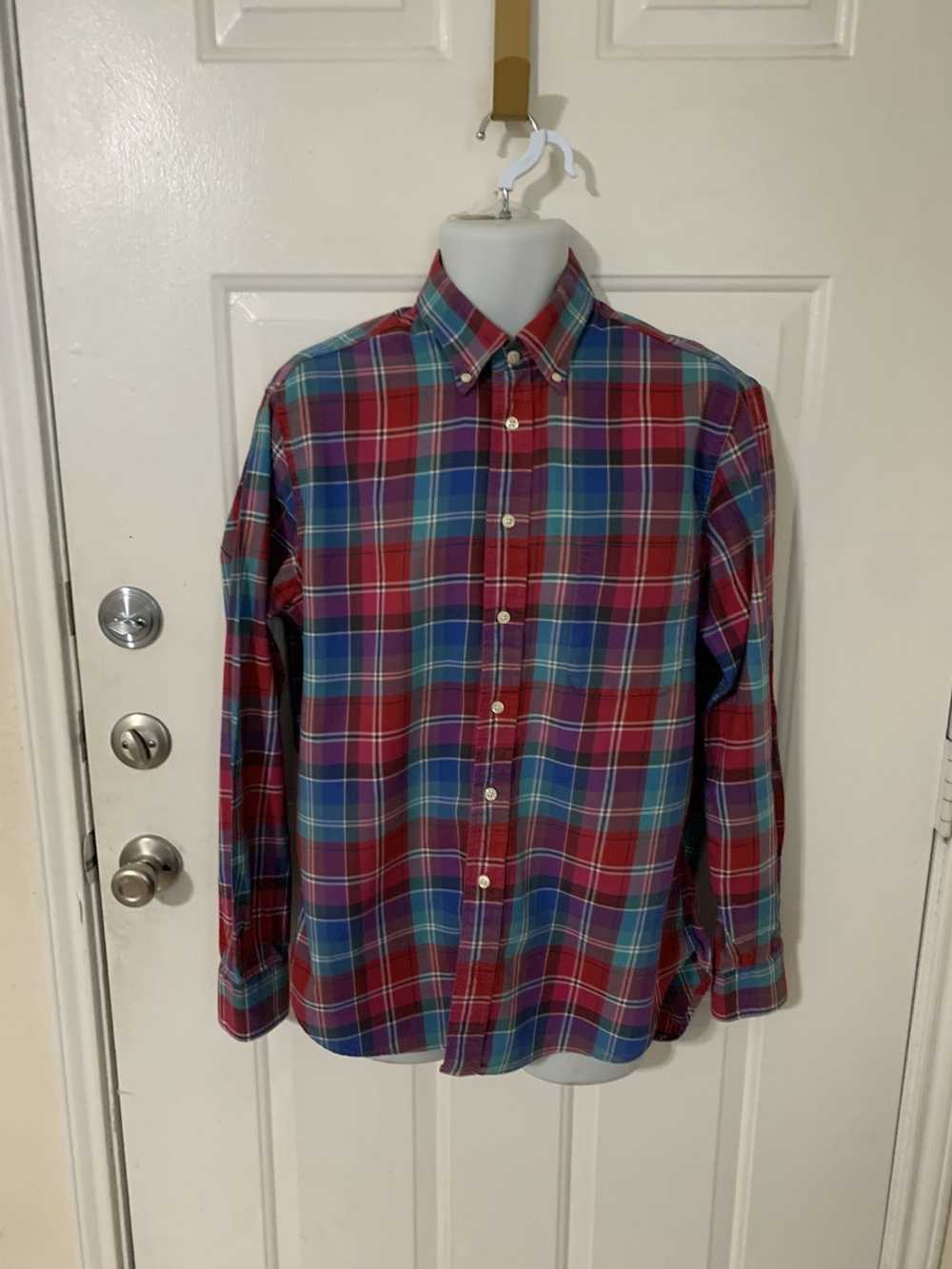 Gitman Gold Plaid Button Down 1 pocket shirt - image 1