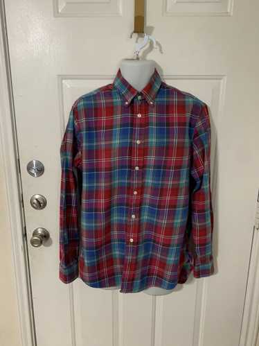 Gitman Gold Plaid Button Down 1 pocket shirt