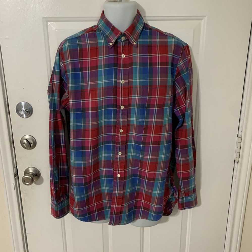 Gitman Gold Plaid Button Down 1 pocket shirt - image 2