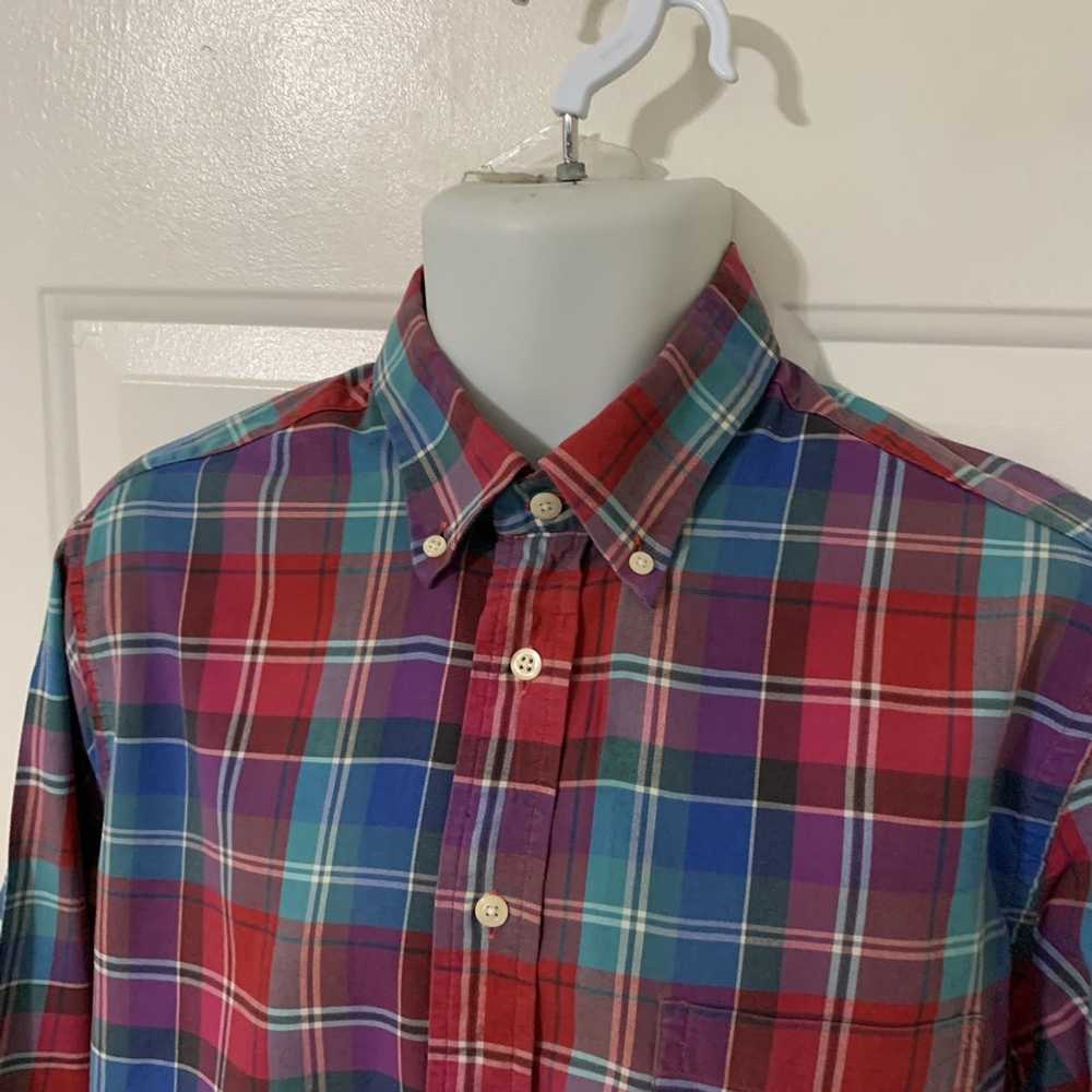 Gitman Gold Plaid Button Down 1 pocket shirt - image 7