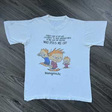 Vintage Vintage Calvin & Hobbes Cartoon Funny T S… - image 1